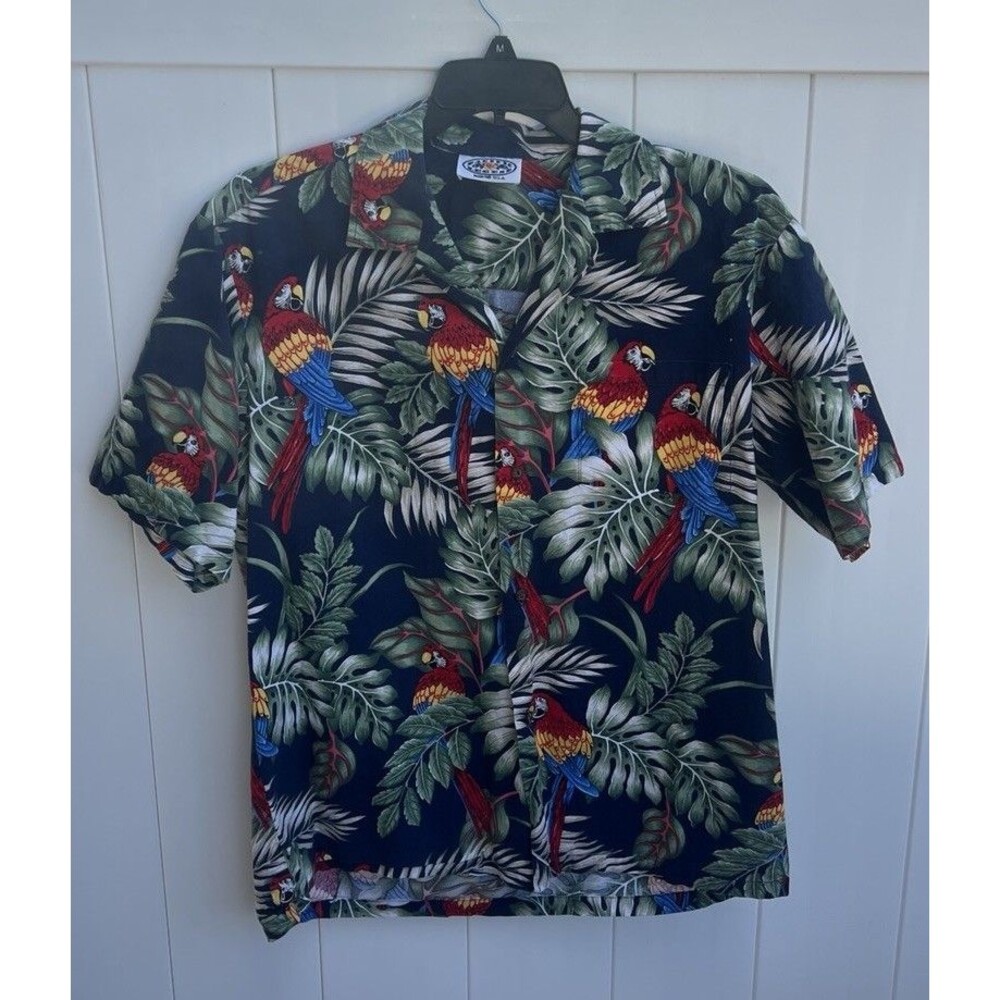 Pacific Legend Hawaiian Shirt Colorful Parrot men's size XL Vintage